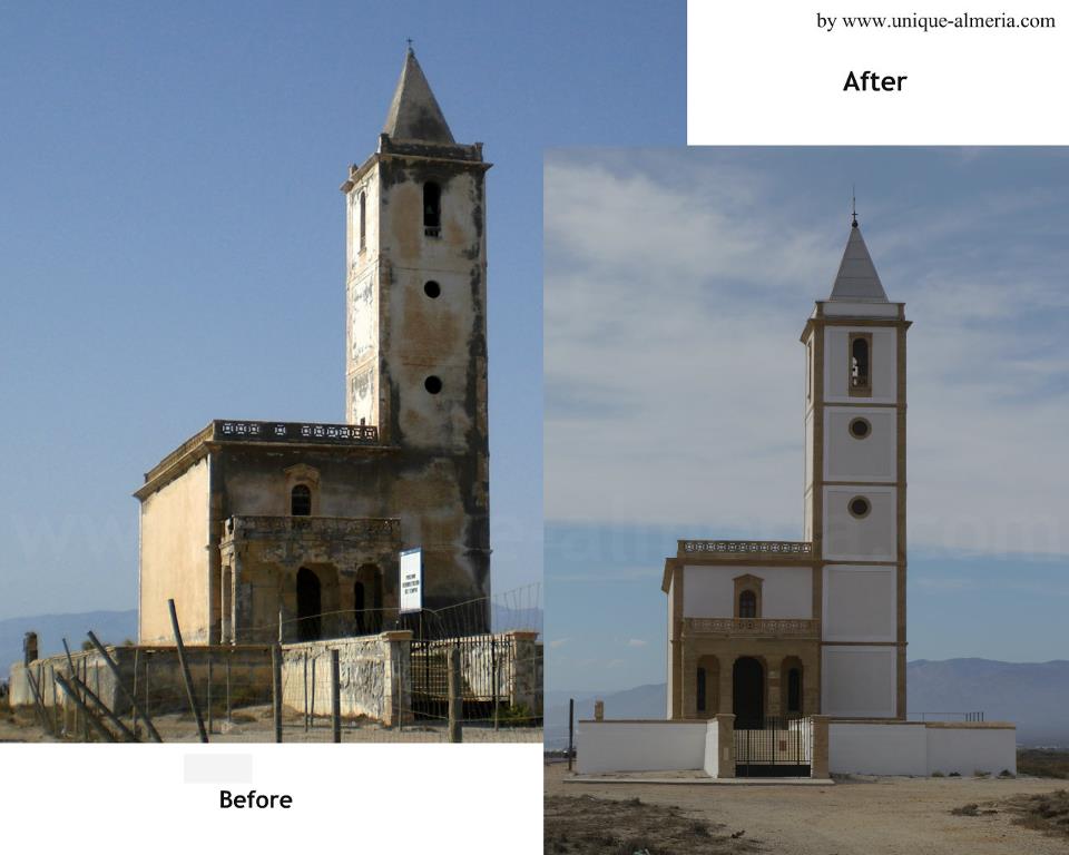 Church at "Las Salinas" in Cabo de Gata Natural Park