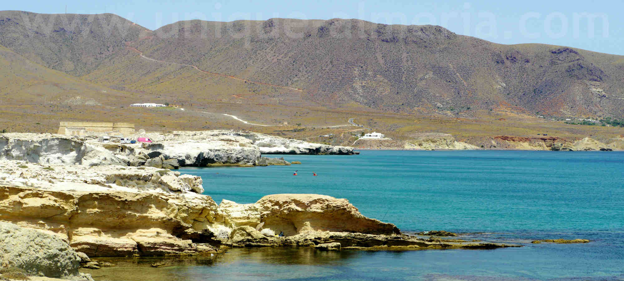 Beach landscape at Playa Embarcadero in Cabo de Gata Naturalpark, Almeria - Spain