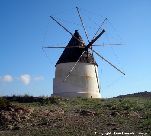 Cabo de Gata: Restored windmill just outside San Jose