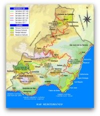 Hiking Trails in Almeria, click to open big file!